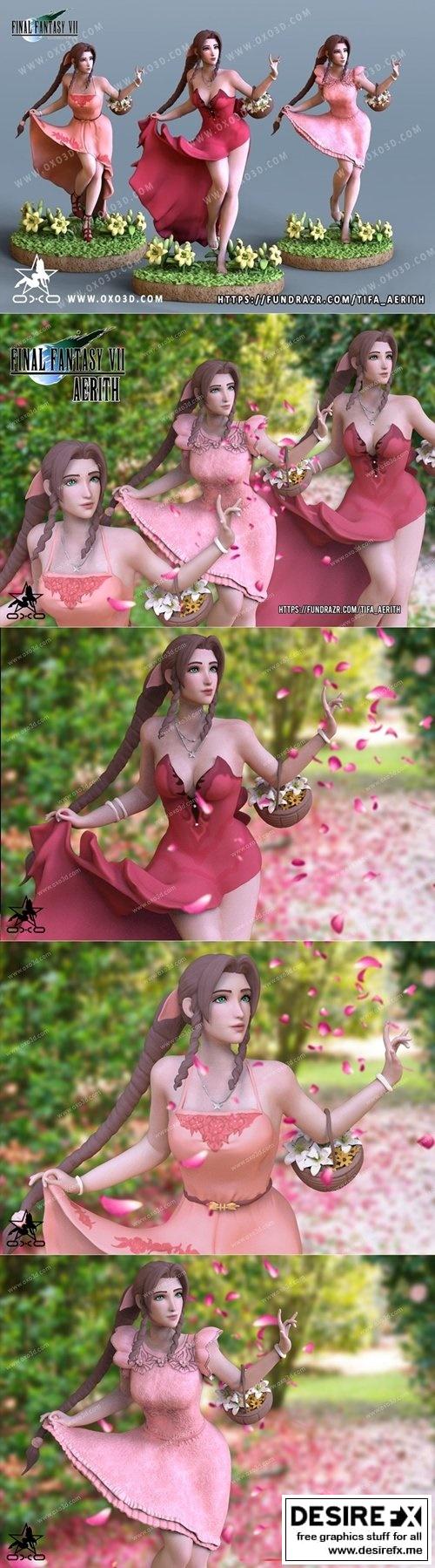 Aerith-最终幻想七-3D打印模型|Aerith