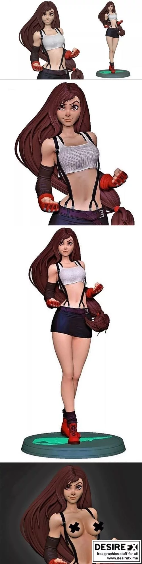 Tifa Lockhart 3D打印模型|Tifa lockhart statue