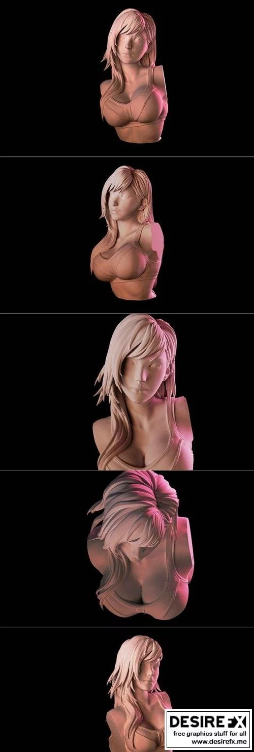 最终幻想7蒂法·洛克哈特 bust 3D打印模型|Final Fantasy 7 Tifa Lockhart Bust Sculpt