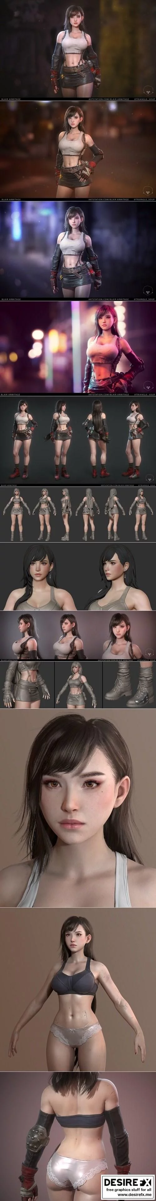 《最终幻想14 Tifa洛克哈特 3D打印模型》|Tifa Lockhart