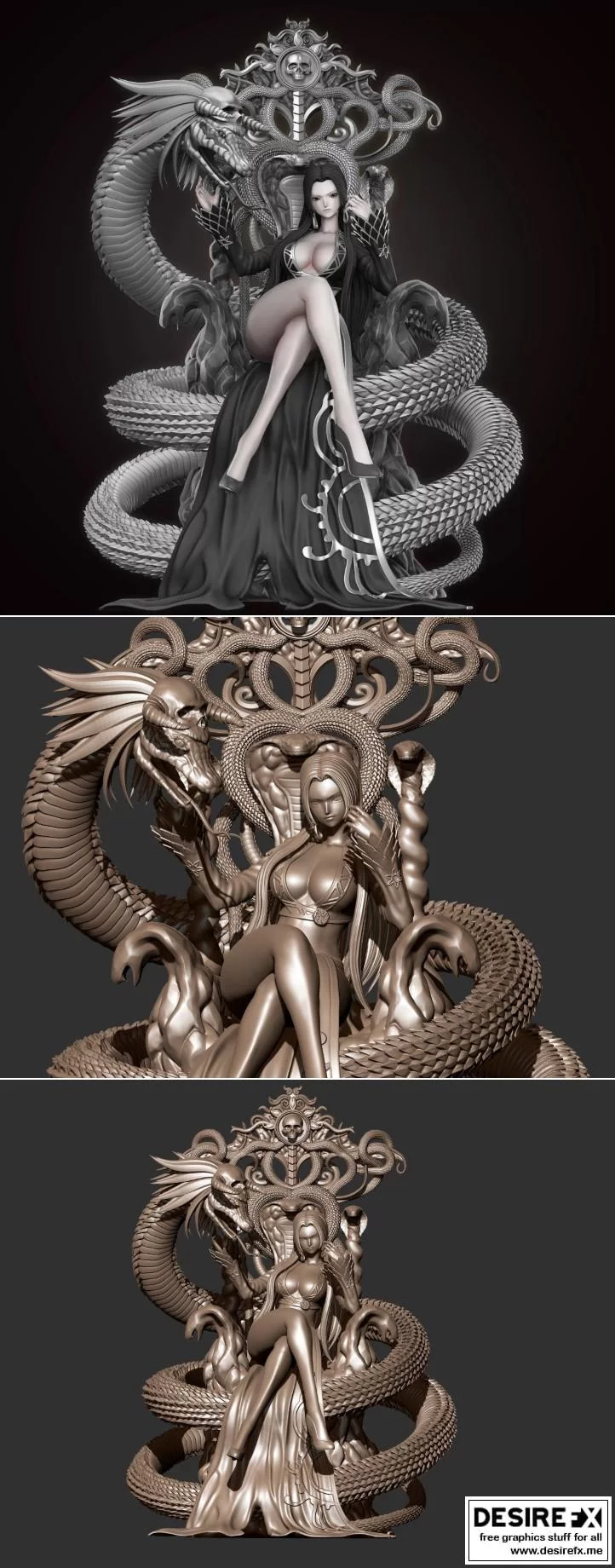 《海贼王Boa Hancock 3D打印模型》|Boa Hancock From One Piece