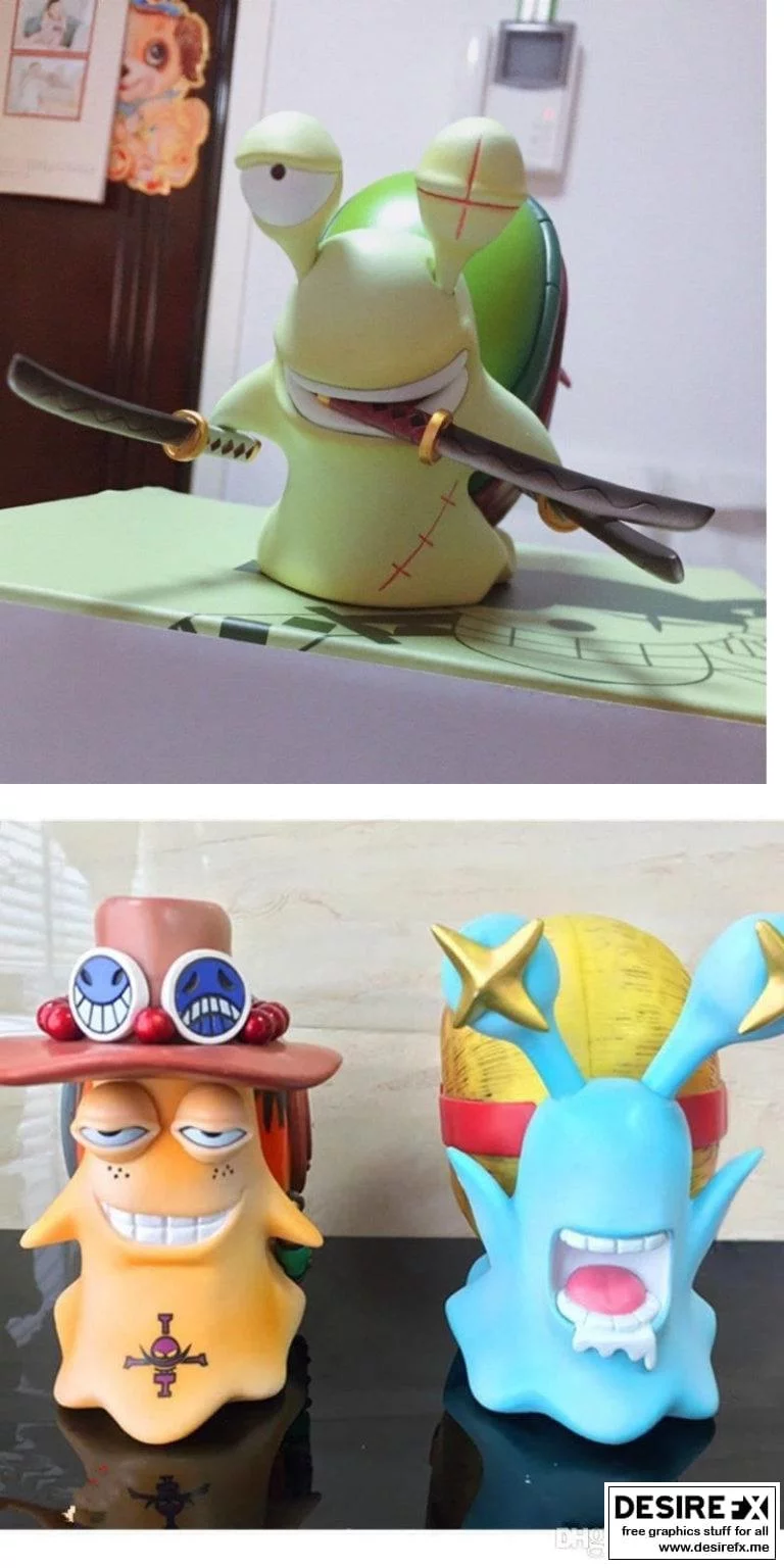 Den Den Mushu - 阿布索伦3D打印模型|Den den Mushu – Zorro, Ace, Luffy