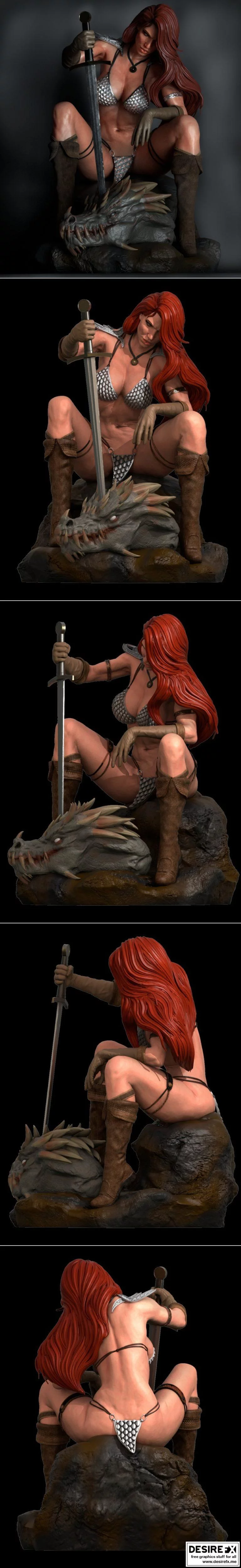 红 Sonja 3D打印模型|Red Sonja