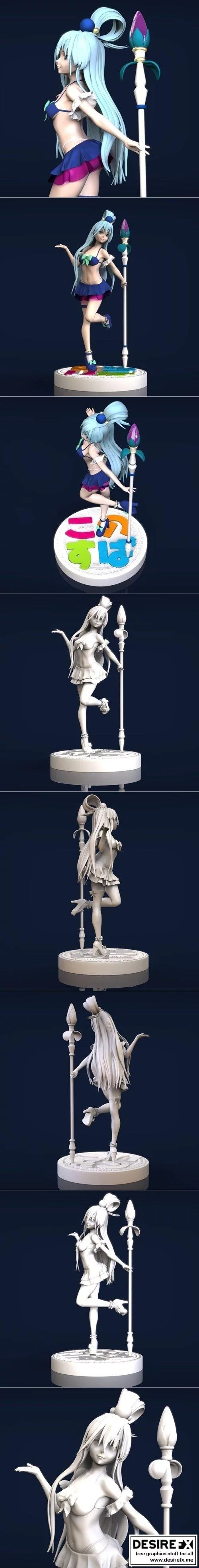 KonoSuba 水之女神 3D打印模型|Goddess Aqua from anime series KonoSuba