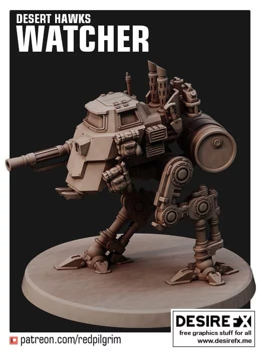 沙漠之鹰观测者 3D打印模型|Desert hawks watcher