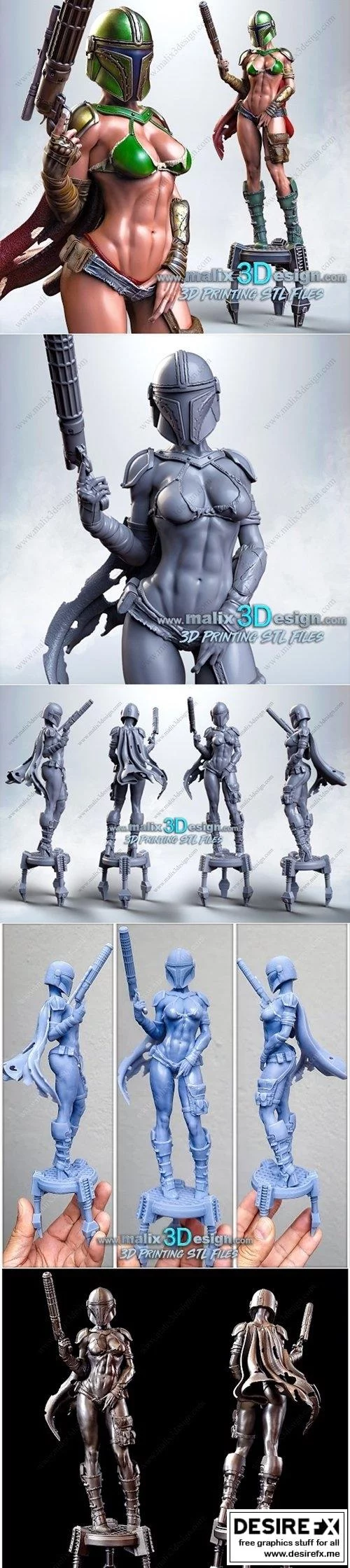 绝地武士3D打印模型|Lady MANDALORIAN