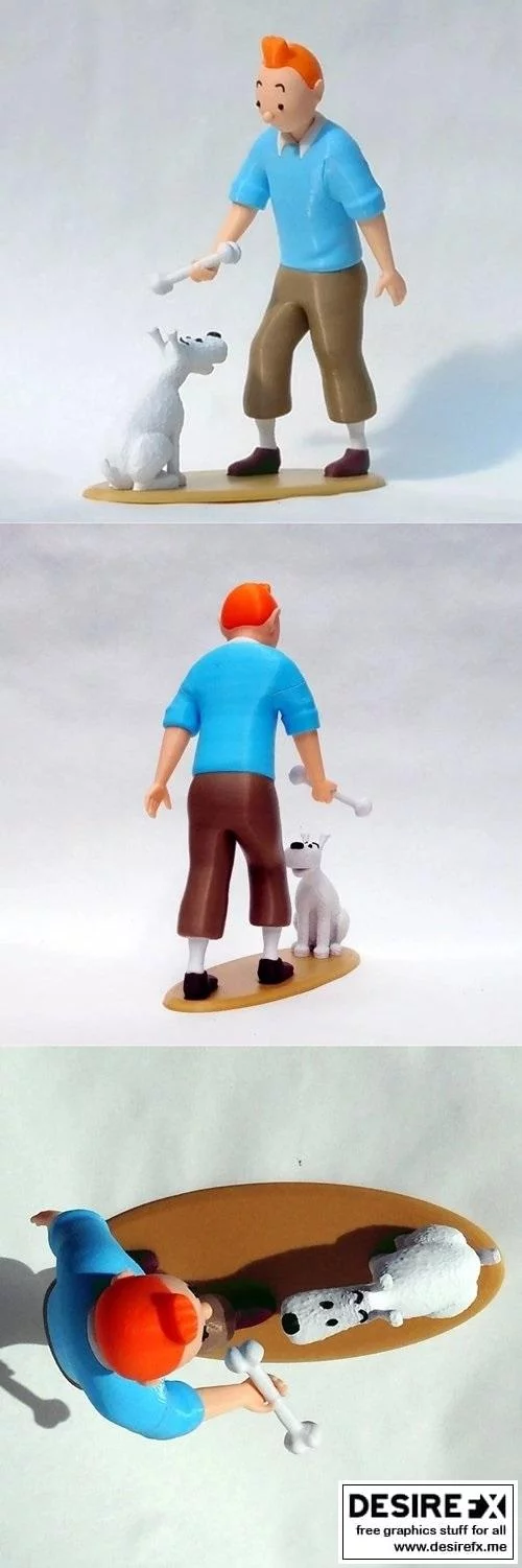 《丁丁与雪郎3D打印模型》|Tintin and Snowy