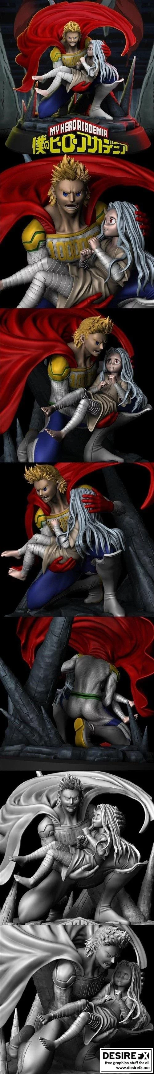 我的英雄academia 乔尔与埃里 3D打印模型|Mirio y Eri – My Hero Academia