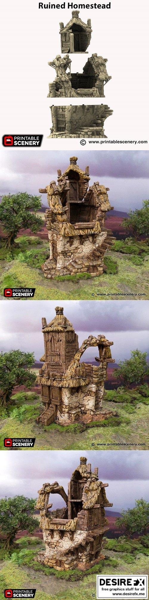 废墟庄园3D打印模型|Ruined Homestead