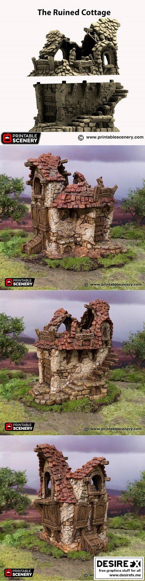 废墟小屋 3D打印模型|Ruined Cottage