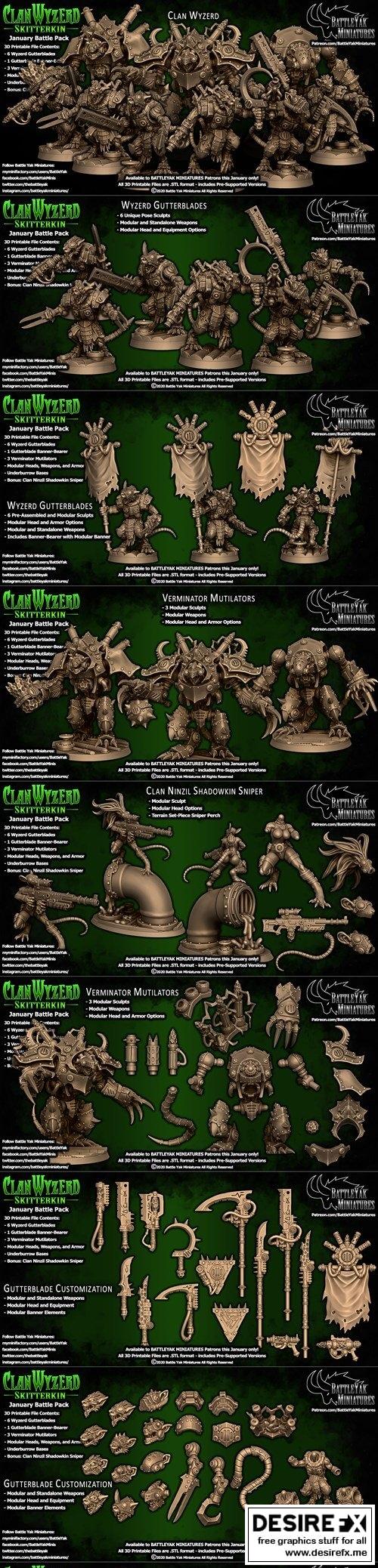 Wyzerd Skitterkin 3D打印迷你模型|Clan Wyzerd Skitterkin – Battle Yak Miniatures