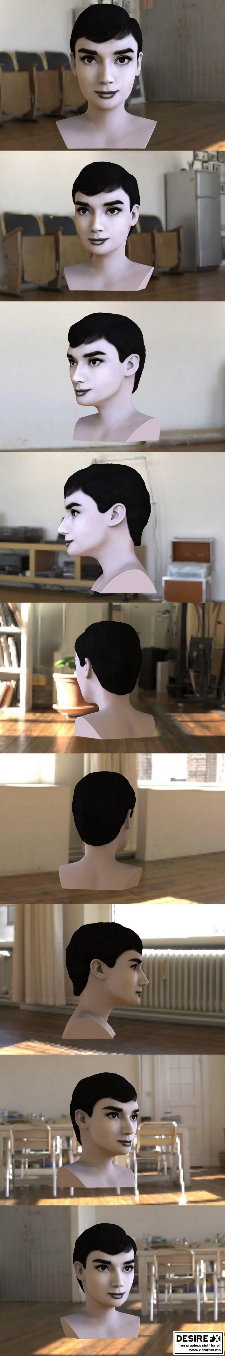 Audrey Hepburn 3D打印模型|Audrey Hepburn bust