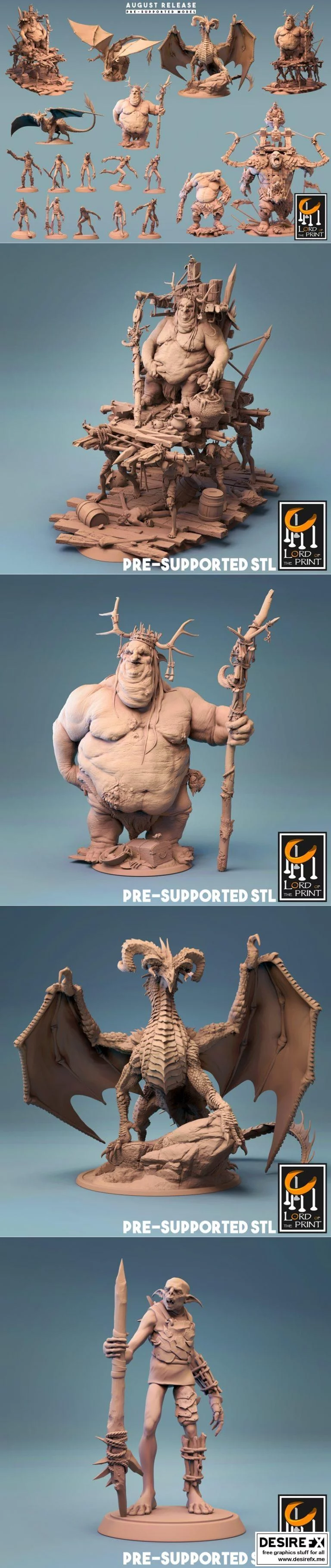 哥布林之王 2021年8月 3D打印模型|Lord Of The Print Gobelin August 2021