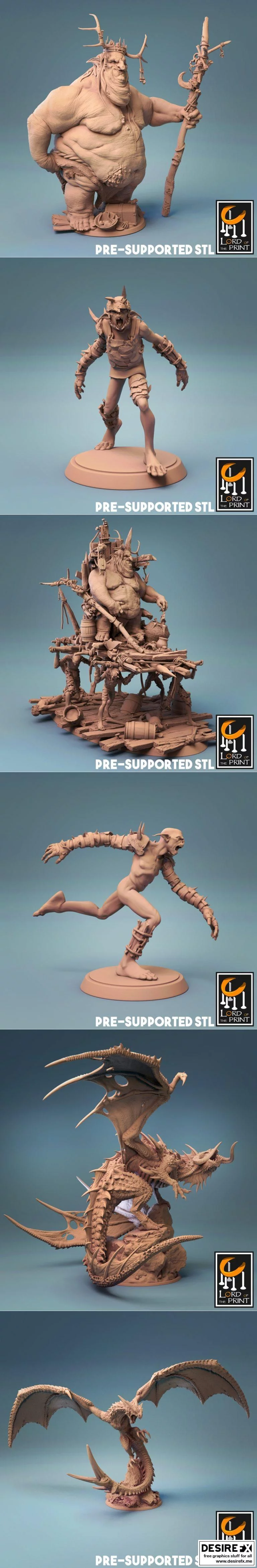 哥布林之王 2021年8月 3D打印模型|Lord Of The Print Gobelin August 2021