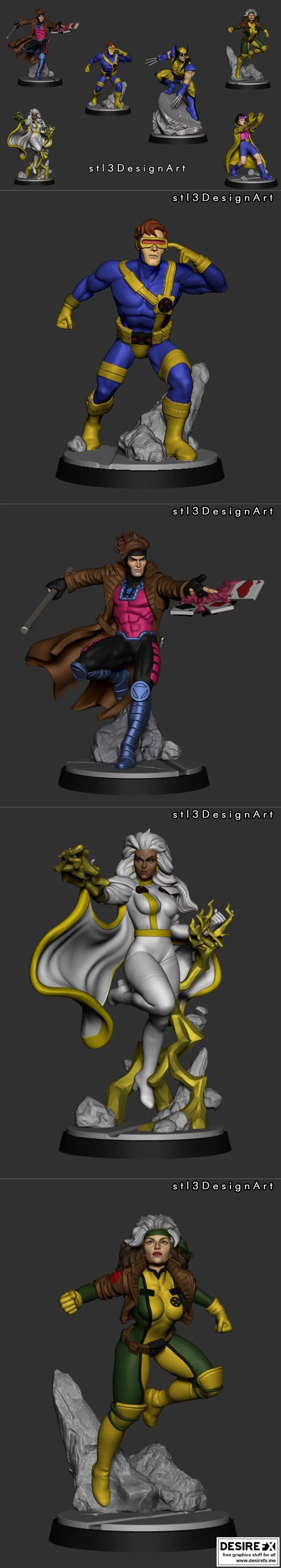 Marvel危机协议 90年代X战警 3D打印模型|Marvel Crisis Protocol 90s X-Men