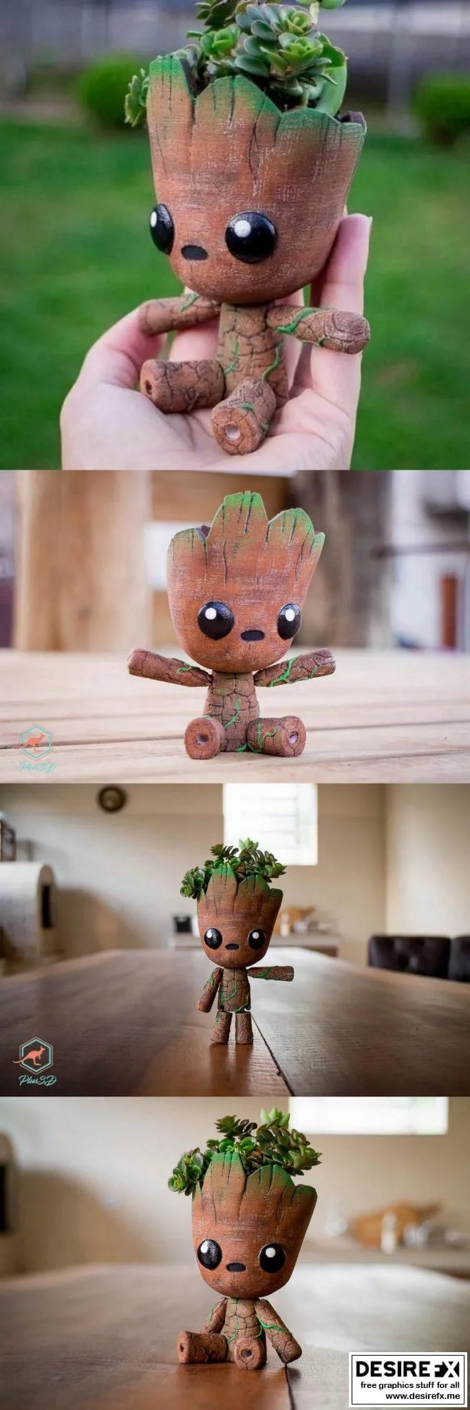 3D打印Groot树状模型|Baby Groot Pot Tree