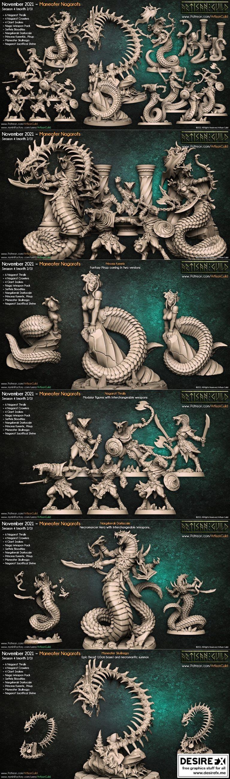 工匠协会 狼人纳戈罗斯 3D打印模型|Artisan Guild Maneaters Nagarots