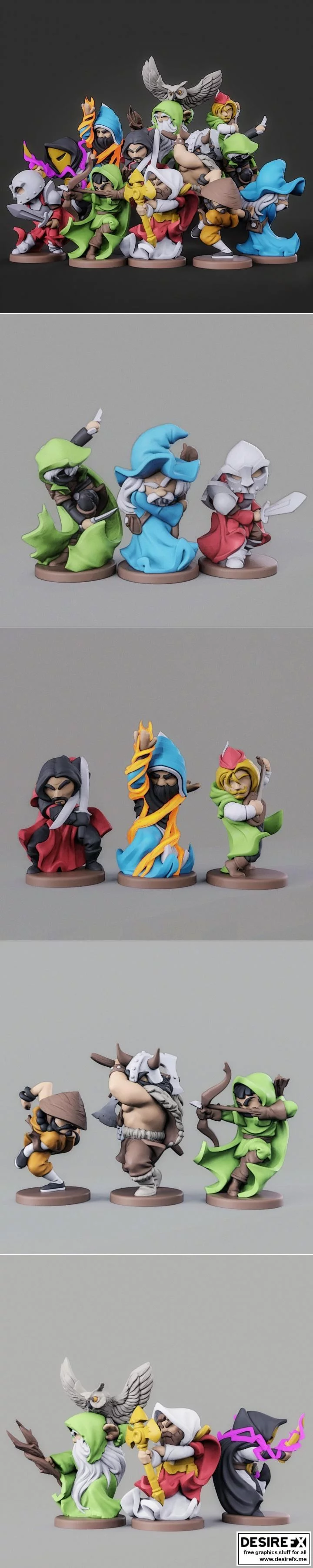 3D打印冒险者：动漫游戏角色模型集|Toon Adventurers