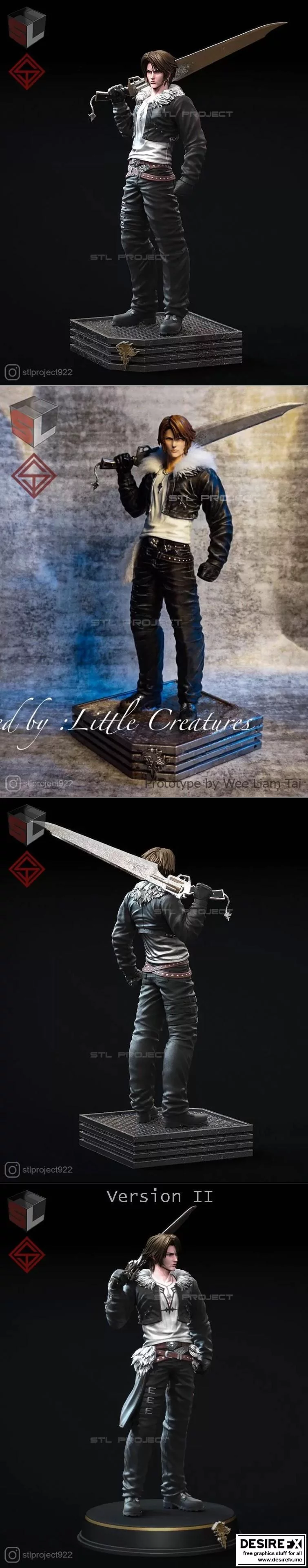 最终幻想VIII 3D打印模型：斯库拉·莱昂哈特|Squall Leonhart From Final Fantasy VIII