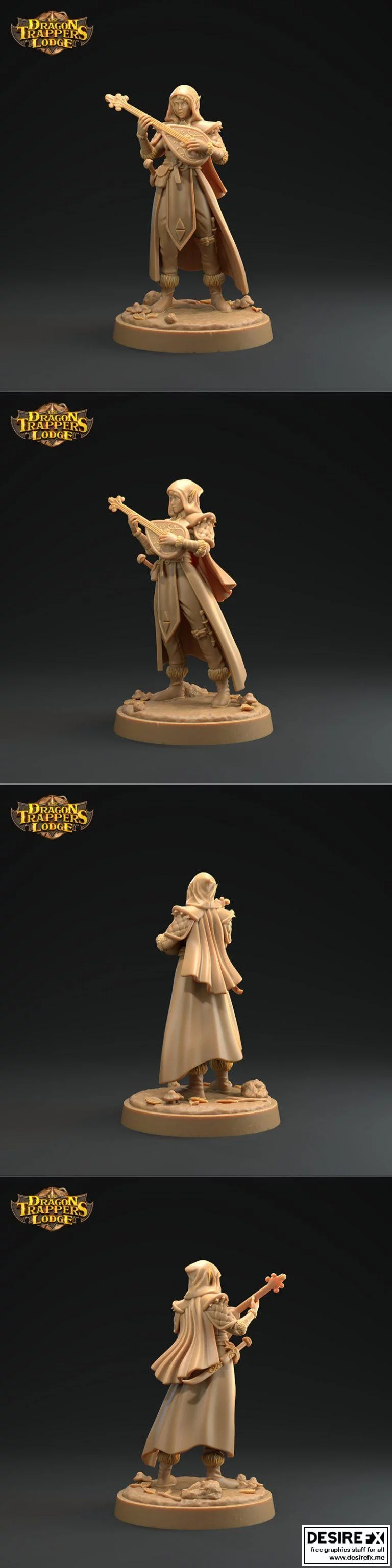 精灵吟游诗人 3D打印模型|Elf Bard