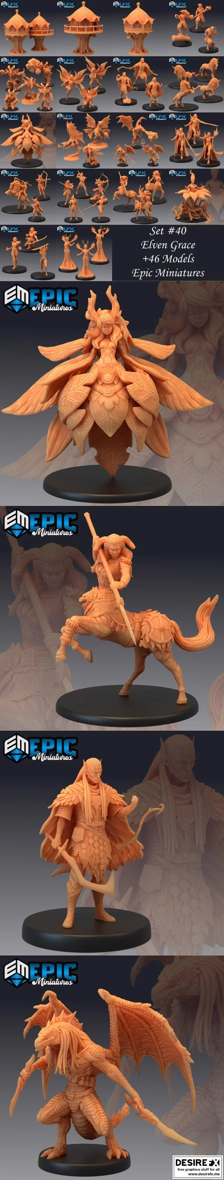 史诗迷你系列 - 精灵之韵 3D打印模型|Epic Minis – Elven Grace