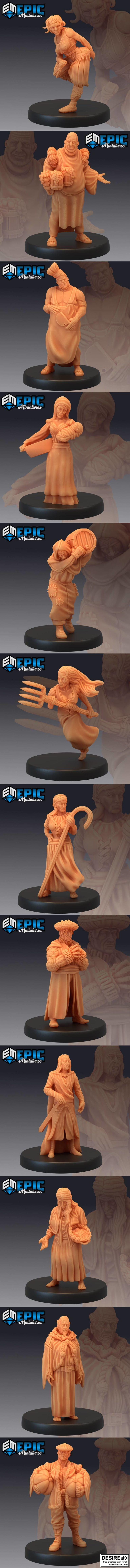 史诗迷你系列 - 村民收藏版 3D打印模型|Epic Minis – Villager Collection