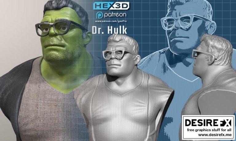 Hulk人形3D打印模型|Dr. Hulk (Bust)