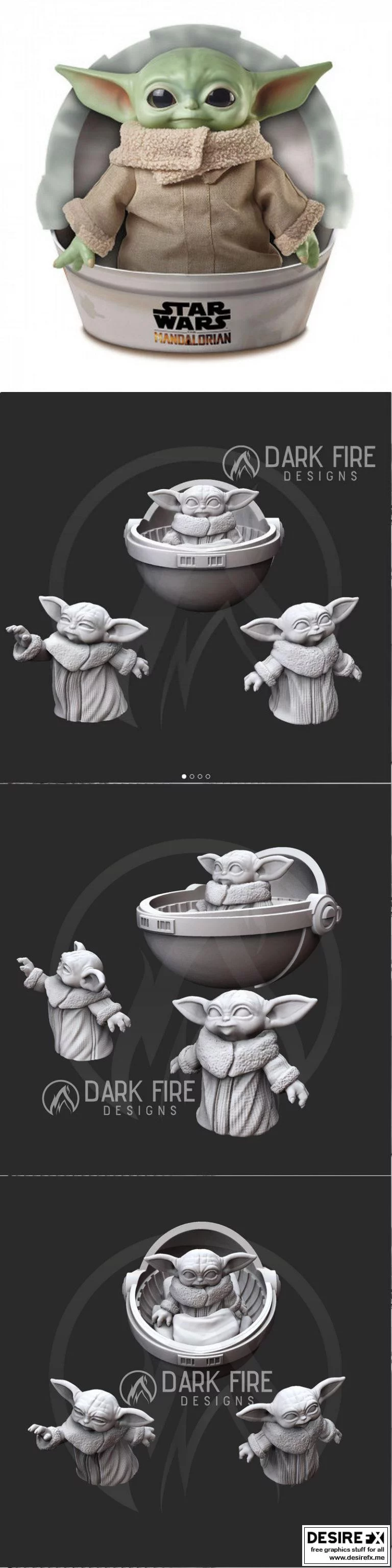 Dark Fire Designs – The Kid 3D打印模型|Dark Fire Designs – The Kid (Grogu)