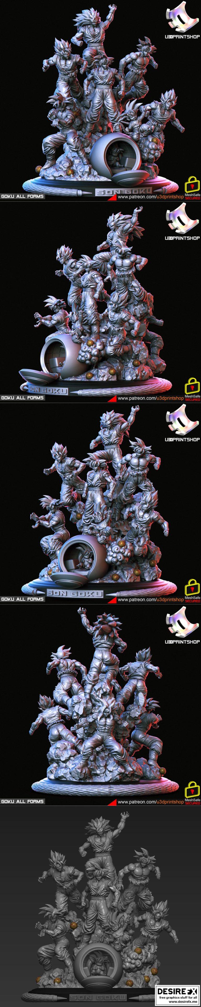 龙珠所有形态 3D打印模型|Goku All form