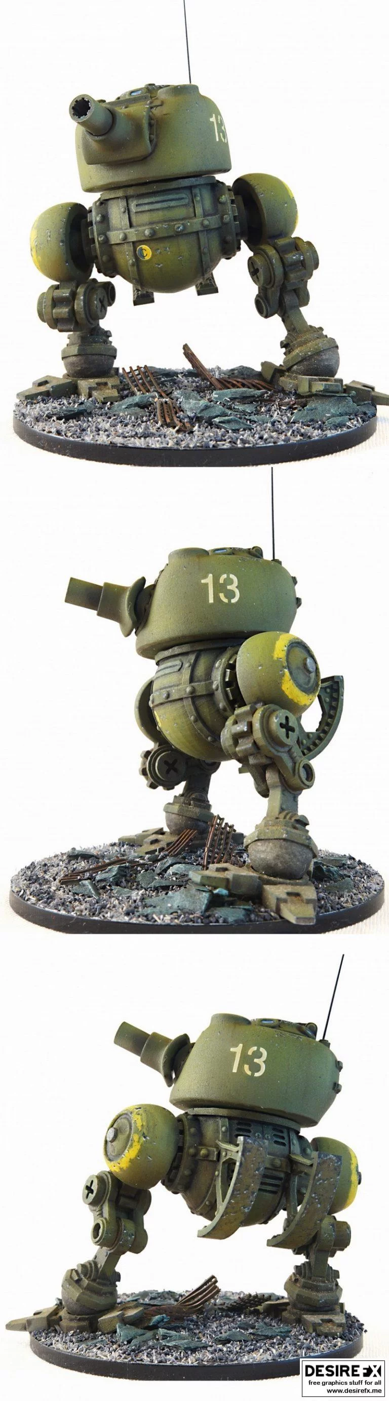 鸡腿Tank-动漫角色3D打印模型集|Chicken Tank