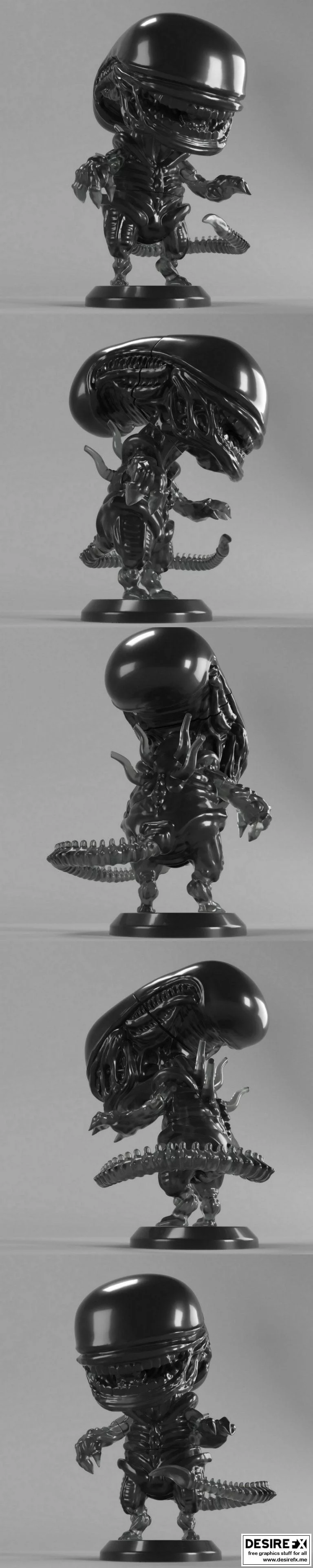 异形Chibi 3D打印模型|Alien Xenomorph Chibi