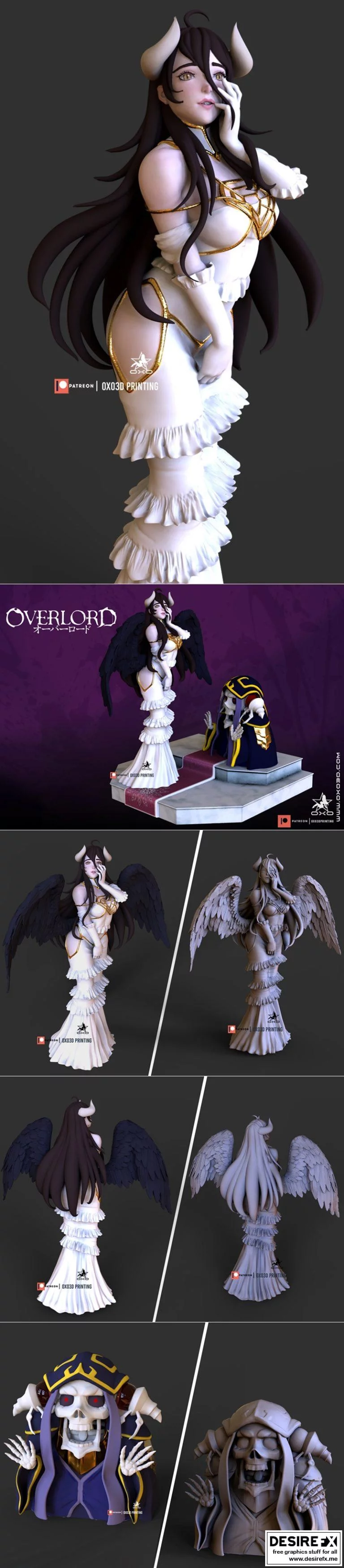 朱红之影 3D打印模型集|Anime Albedo Overlord