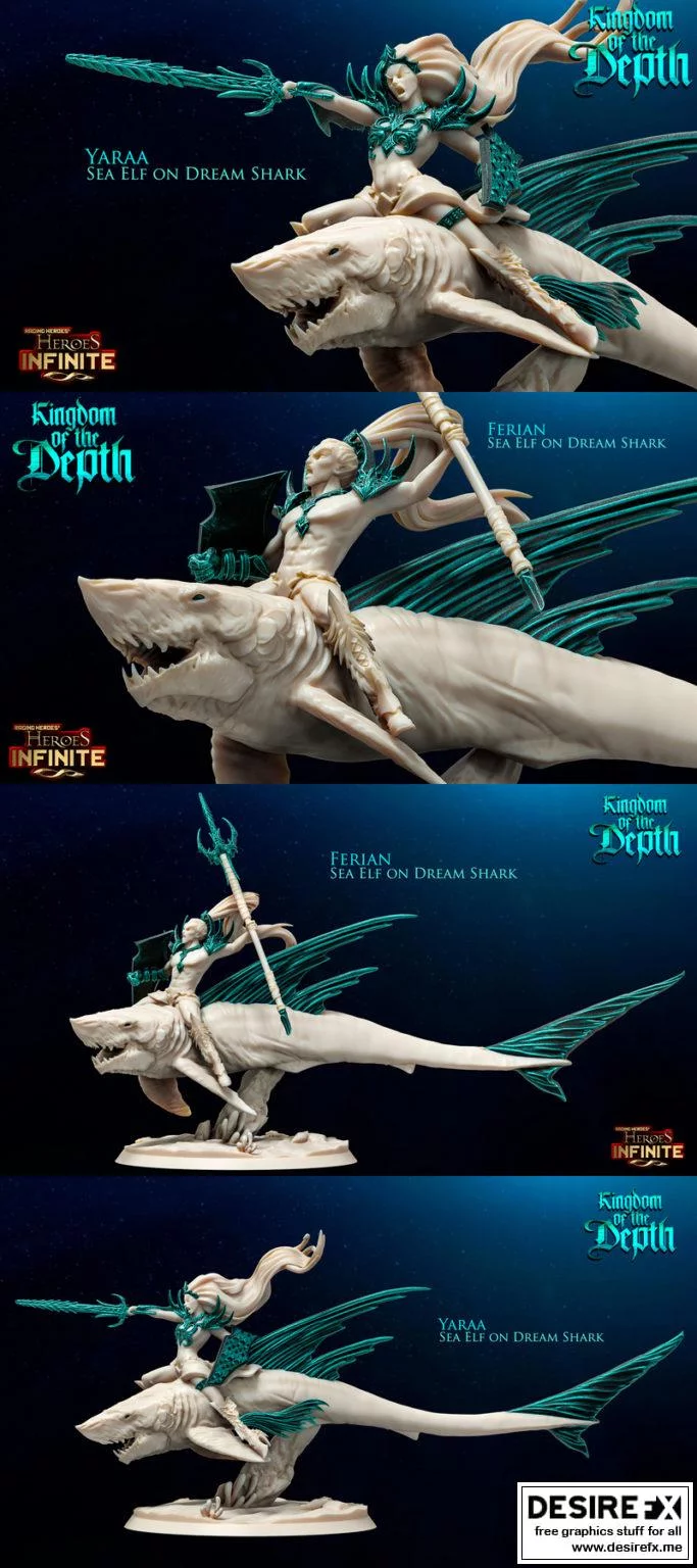 英雄无限——深境王国·亚拉与费里安3D打印模型|Heroes Infinite – Kingdom of the Depth- Yaraa and Ferian