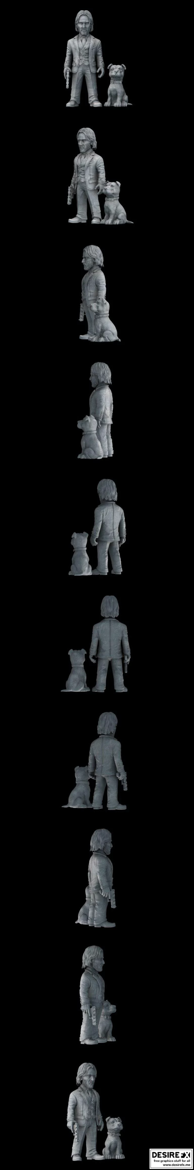 约翰维克 换装版 3D打印模型|John Wick Chibi