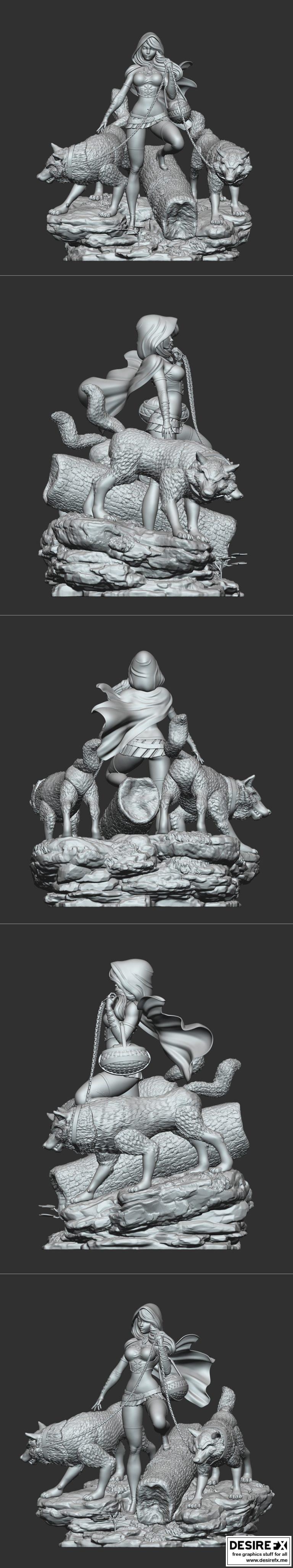 红帽女孩姿态2（3D打印模型）|Chapeuzinho Vermelho Pose 2