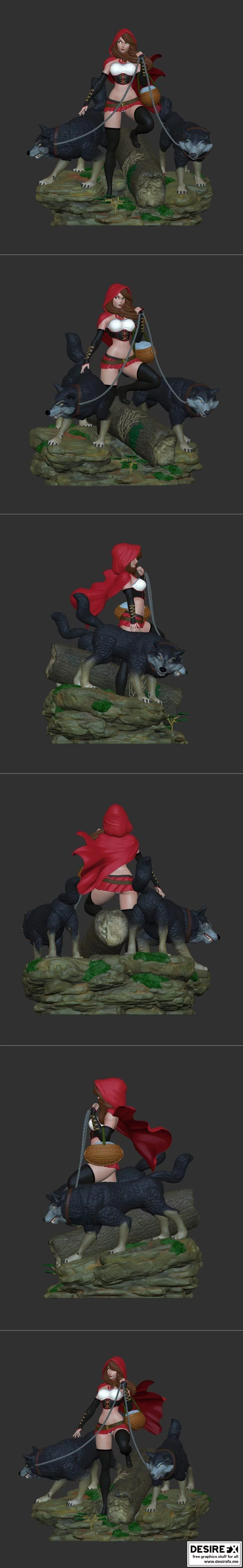 红帽女孩姿态2（3D打印模型）|Chapeuzinho Vermelho Pose 2