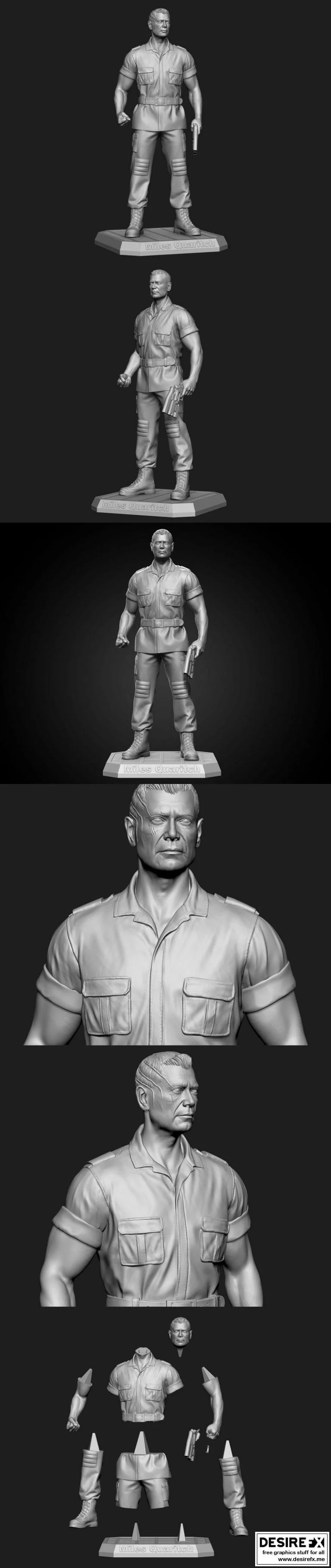 《阿凡达3D打印模型：米尔斯·夸特奇角色形象》|Miles Quartich Fanart from Avatar movie 3D print model