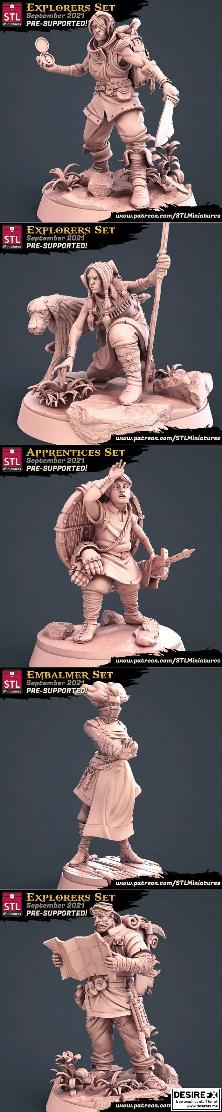 STL Miniatures – 九月2021：动漫游戏角色3D打印模型集|STL Miniatures – September 2021