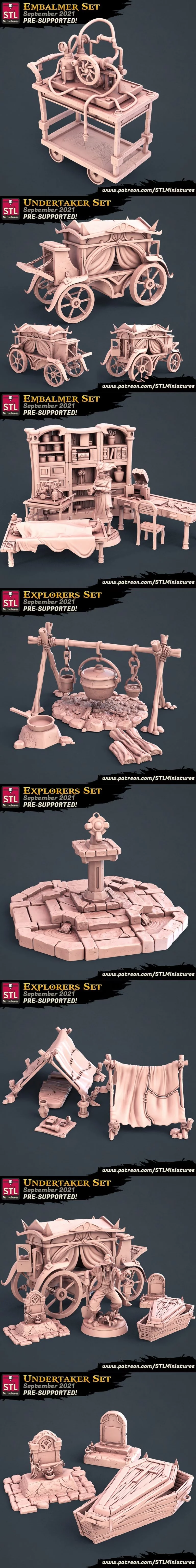 STL Miniatures – 九月2021：动漫游戏角色3D打印模型集|STL Miniatures – September 2021