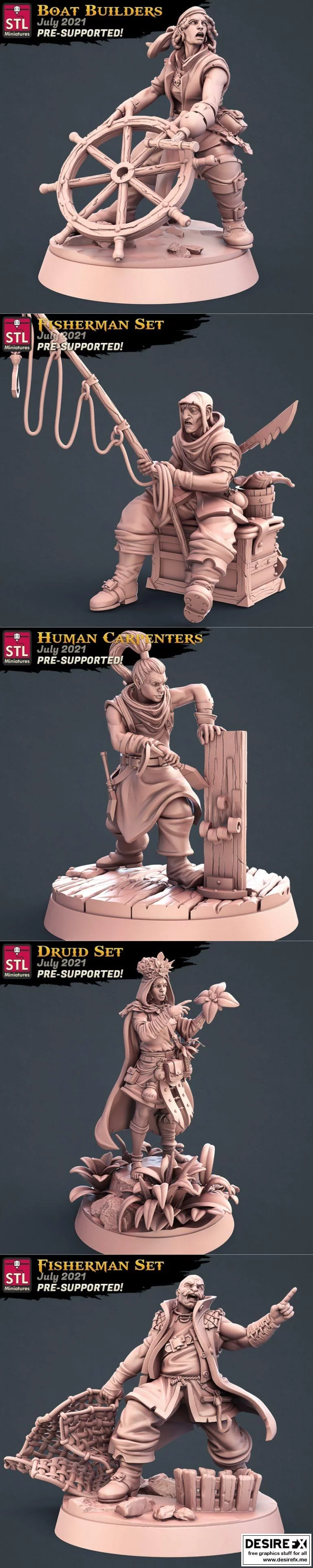 STL Miniatures – 七月2021作品：动漫游戏角色3D打印模型集|STL Miniatures – July 2021