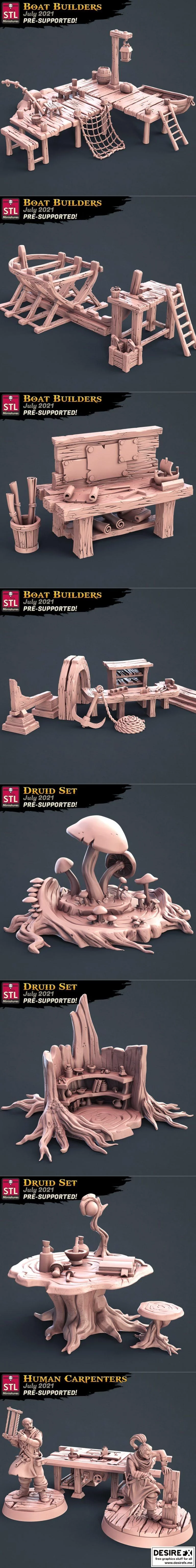 STL Miniatures – 七月2021作品：动漫游戏角色3D打印模型集|STL Miniatures – July 2021