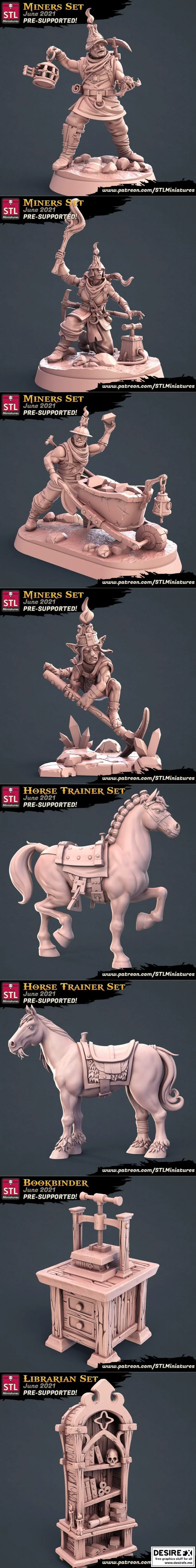 STL迷你模型 – 2021年6月动漫游戏角色3D打印模型集|STL Miniatures – June 2021