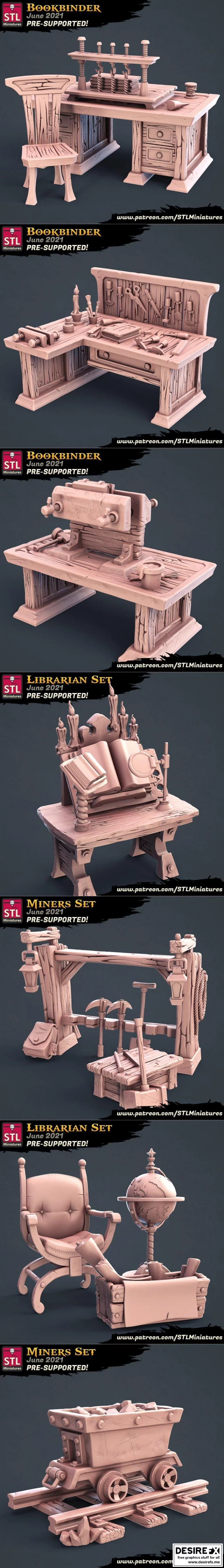 STL迷你模型 – 2021年6月动漫游戏角色3D打印模型集|STL Miniatures – June 2021