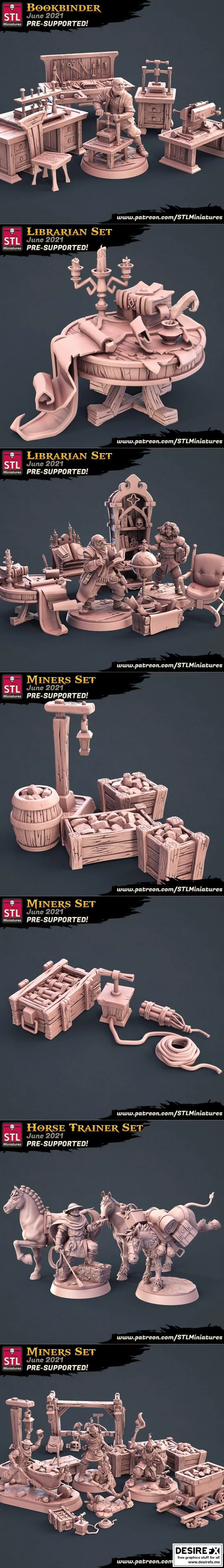 STL迷你模型 – 2021年6月动漫游戏角色3D打印模型集|STL Miniatures – June 2021