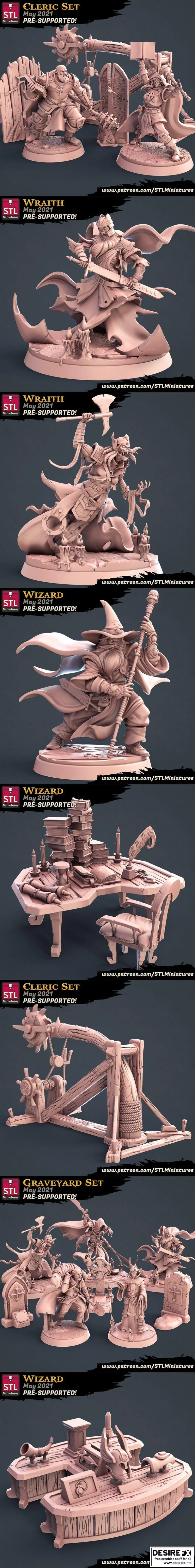 STL迷你模型 – 2021年5月动漫游戏角色3D打印模型集|STL Miniatures – May 2021