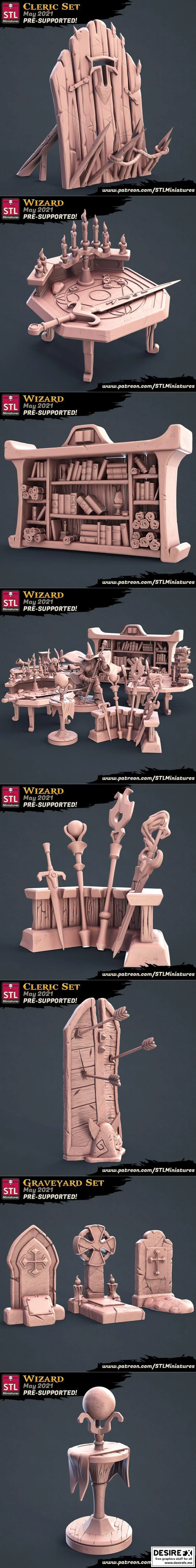 STL迷你模型 – 2021年5月动漫游戏角色3D打印模型集|STL Miniatures – May 2021