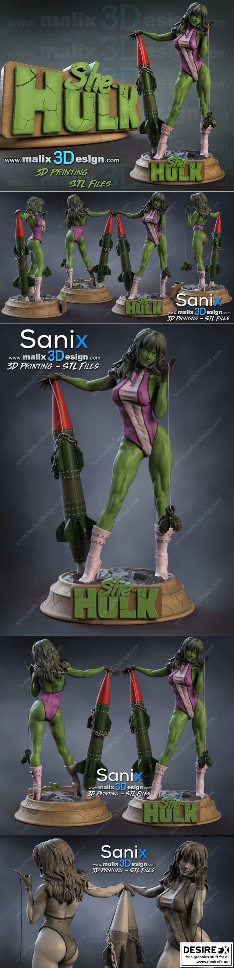 她 Hulk 3D打印模型|She HULK