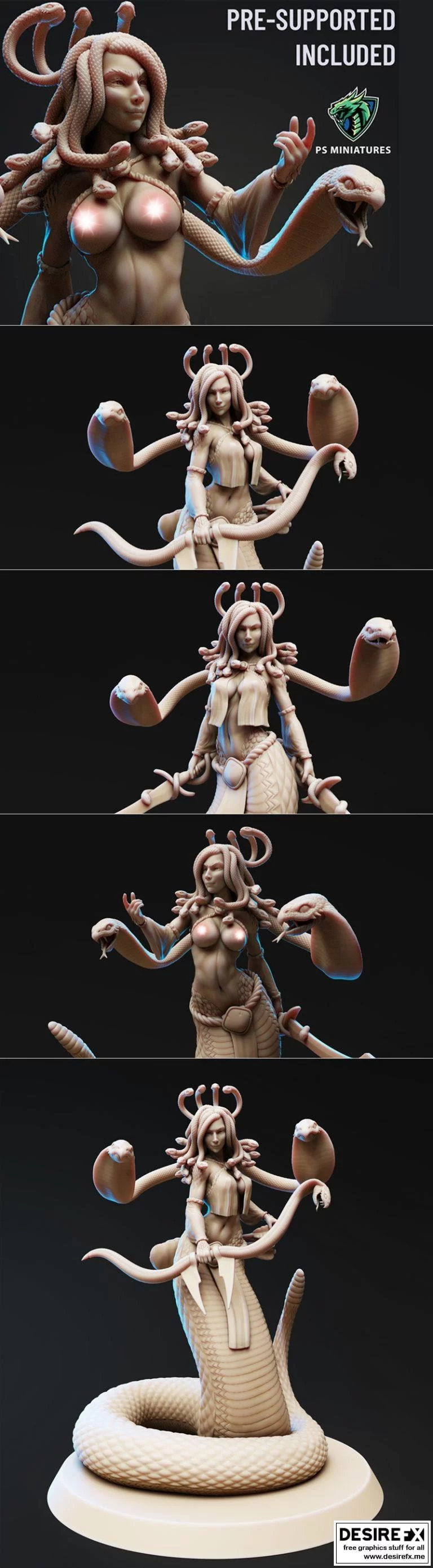 纯血女妖3D打印模型包|Pureblood Medusa Bundle