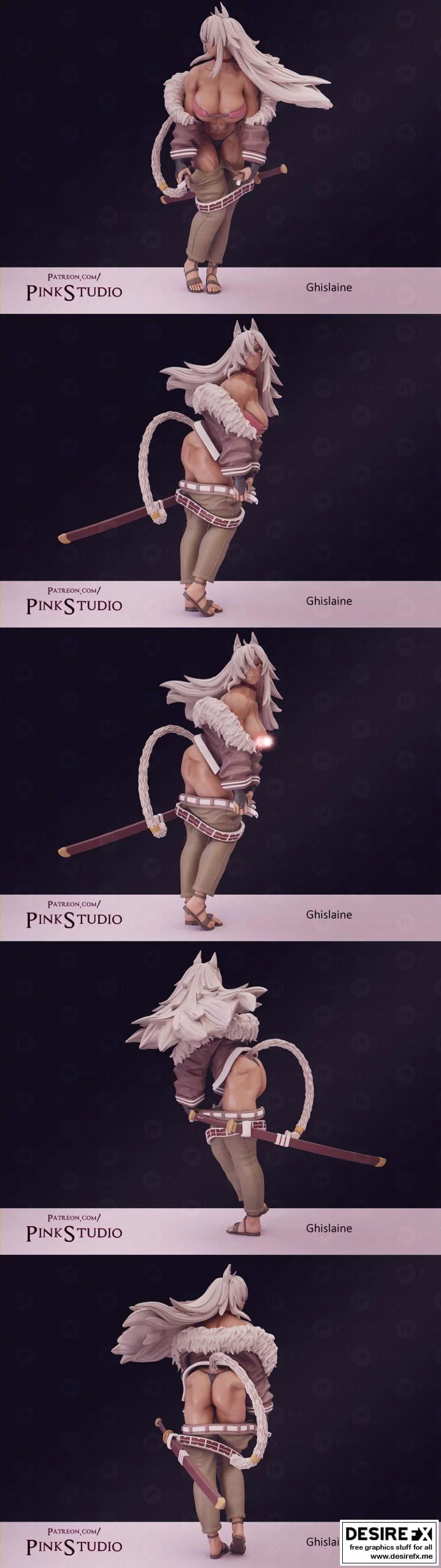 Ghislaine中的3D打印模型：《进击的巨人》角色吉斯莱娜可动人偶模型|Ghislaine