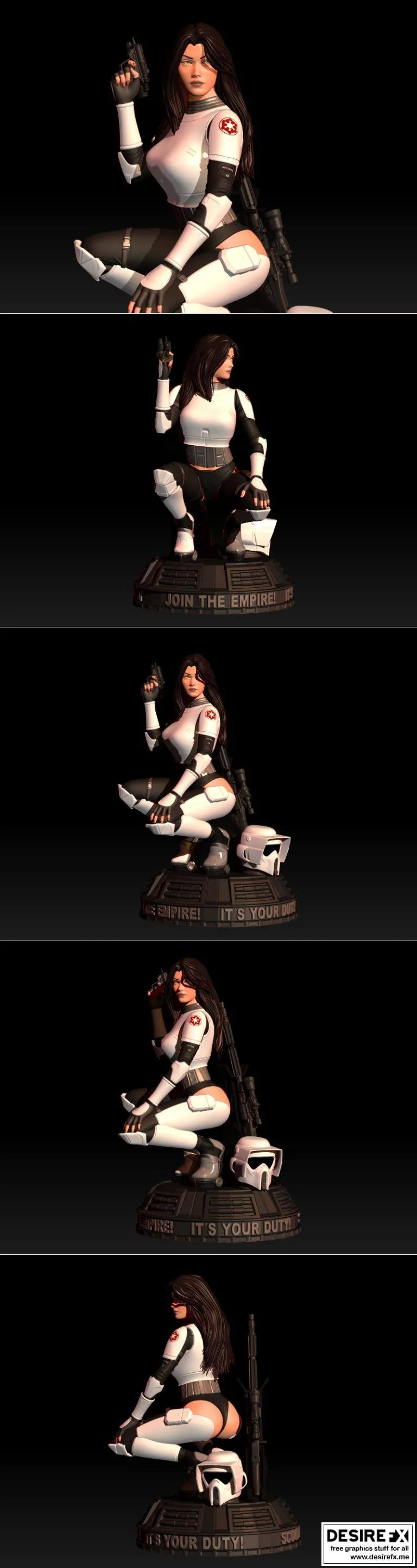 星球大战少女 3D打印模型|Star Wars Girl